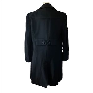 Larry Levine Wool Long Coat 8 Black Button Down
